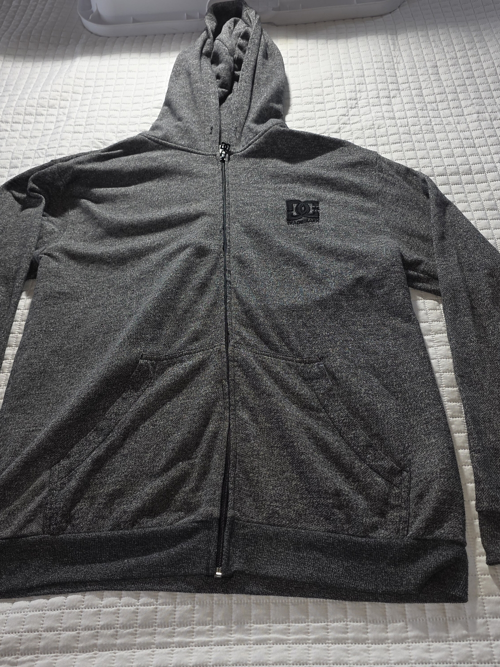 DC Shoes Trademark Full Zip Hoodie Men's Gray & Black Size Large